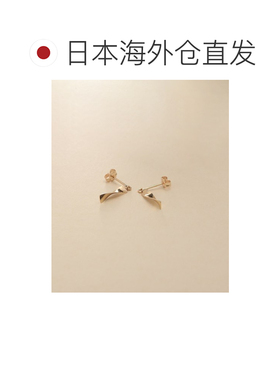 日本直邮COCOSHNIK 女士 K10YG 扭转板式耳钉 简【付后1h可退】