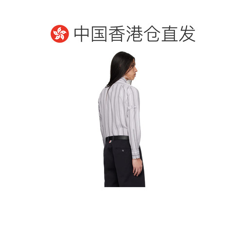 香港直邮Thom Browne 汤姆 布朗 男士 灰色 Madras Cotton Repp S - 图1