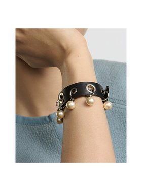 DIOR 女士手链手镯 B2681WOMCRD21W SS2025 黑色珍珠 徽标手镯