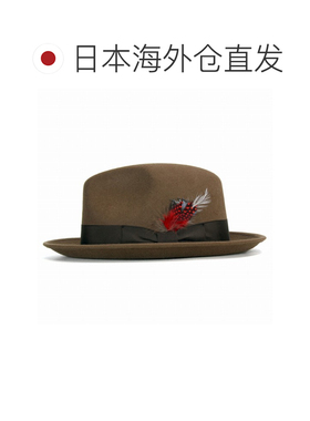 日本直邮Stetson 男士羊毛毡帽 羊毛 可折叠软呢帽 羽毛装饰 秋冬