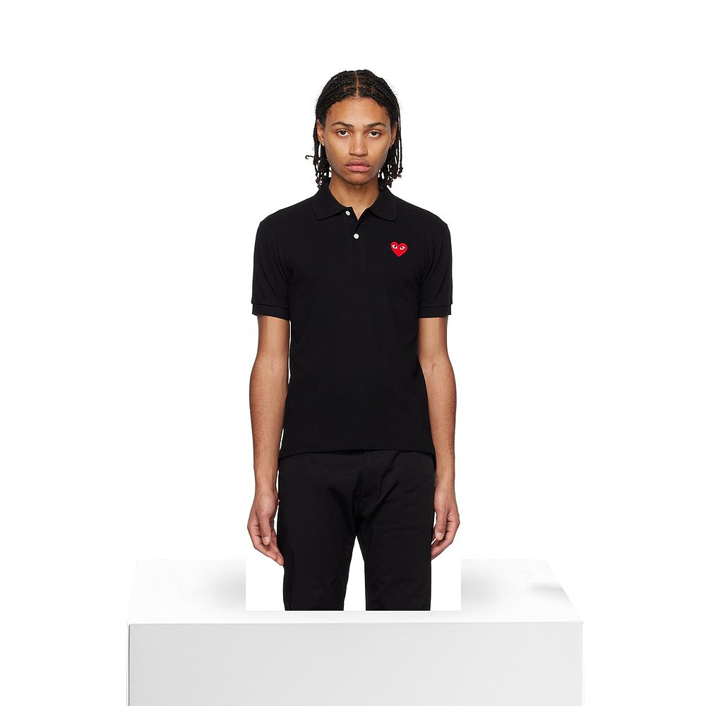 香港直邮潮奢 Comme Des Garcons Play 男士黑色 Heart Polo 衫 - 图3