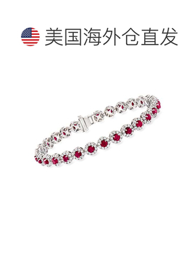 自营ross-simons14 克拉白金罗斯-西蒙斯红宝石和钻石网球手链 -