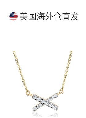 自营 pompeii31/5 克拉 TW 钻石 X 十字吊坠黄金女士项链 18 英寸