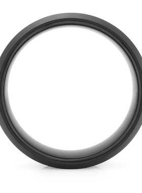 Macy's|男士黑色离子镀钽缎面斜面戒指