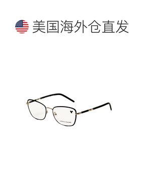 自营Longchamp Women's 53 mm Gold Opticals - gold black 美国
