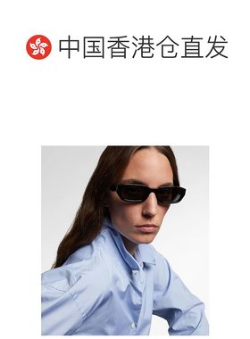 1h可退 香港直邮潮奢 Prada 普拉达 女士 矩形太阳眼镜 black黑色