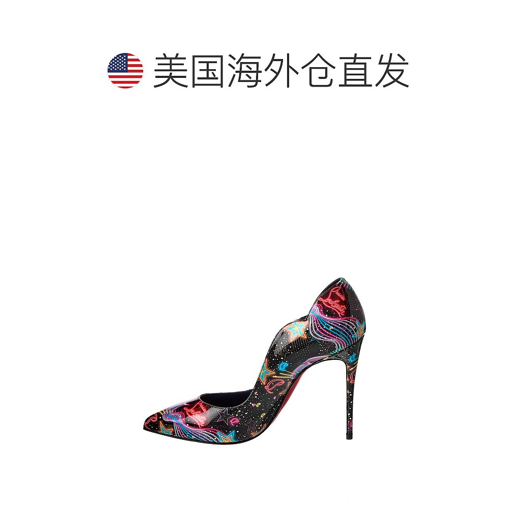 Christian Louboutin Hot Chick 100漆皮高跟鞋-黑色【美国奥-图1