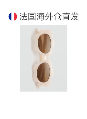 自营欧洲直邮MANGO 女孩米白色聚碳酸酯花朵太阳镜配饰