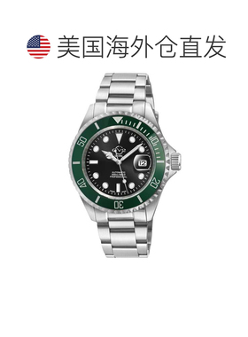 自营GV2 Men's Liguria 316L Stainless Steel Case, Green Bezel