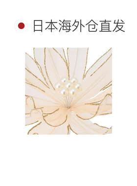 日本直邮Francfranc 轻盈网纱花饰 仿真花 淡黄色
