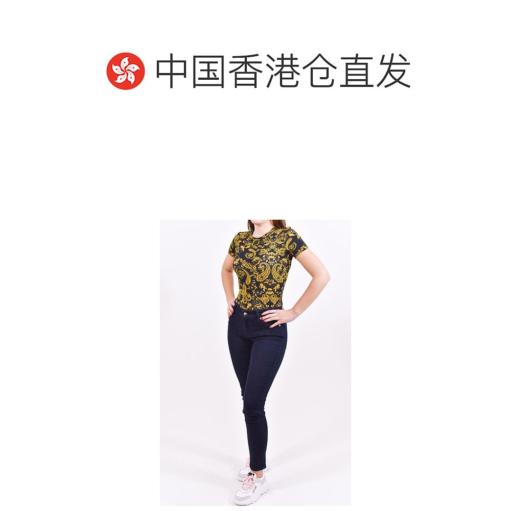 香港直邮VERSACE JEANS COUTURE 女士蓝色棉质牛仔裤 A1HZA0K4-60 - 图1