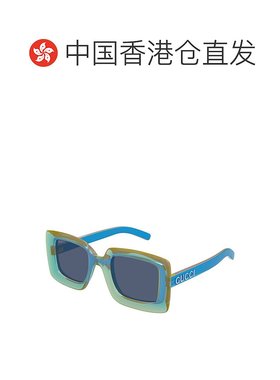 1h可退 香港直邮Gucci 古驰 女士 方框太阳镜 GG1718S blue蓝色