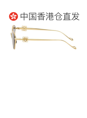 香港直邮LOEWE 罗意威 女士 金色 Anagram Hexagonal 太阳镜 LW40