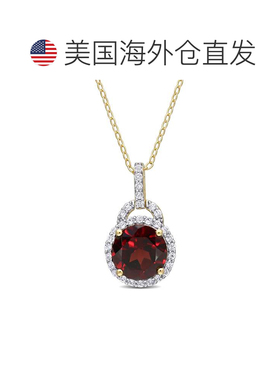 自营mimi & max3 1/2 克拉 TGW 石榴石和白色托帕石吊坠带链条镀