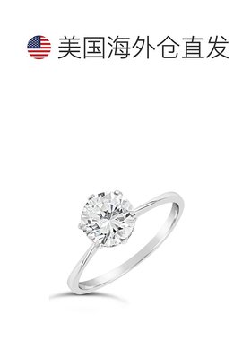 自营 sterling forever纯银单石立方氧化锆承诺戒指 - 银 美国奥