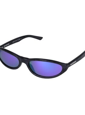 Balenciaga 巴黎世家 女士 黑色 Neo Round Oval 太阳镜 BB0007S