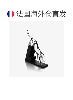 欧洲直邮Baccarat巴卡拉 Animals透明水晶猎豹摆件
