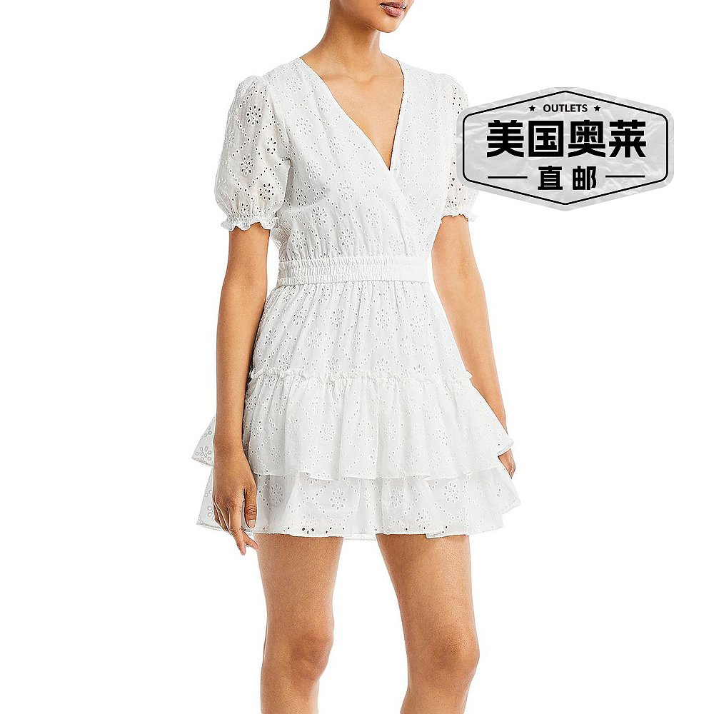 wayfReese 女士 Tiered Short Mini Dress ivory 【美国奥莱】直 - 图0