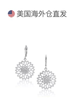 自营geneviveSterling Silver with Clear Cubic Zirconia Flower