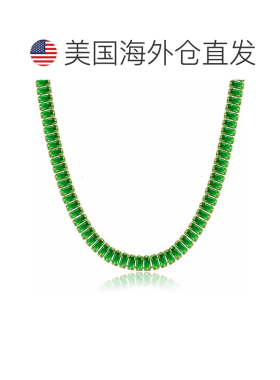自营liv oliver18k 金绿色方晶锆石网球项链 - 金 美国奥莱直发