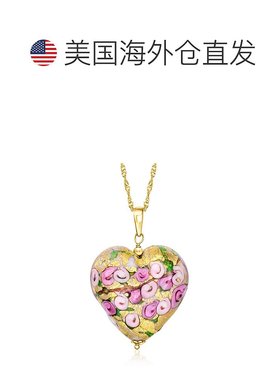 自营Ross-Simons Italian Multicolored Murano Glass Rose Heart