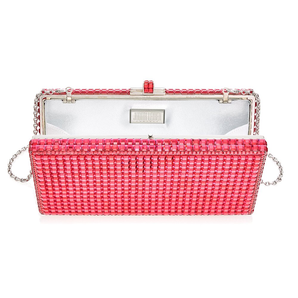 自营judith leiber couture袖矩形-银猩红色 美国奥莱直发手拿包 - 图2