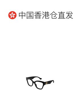 香港直邮GUCCI 女士眼镜 GG1424O005 SS2024 古驰徽标 黑色平光镜