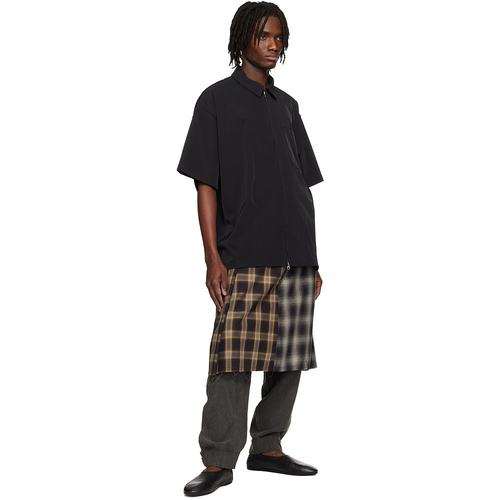 1h可退 潮奢 Song For The Mute 男士 黑色 Zip Up Gym 衬衫 251M - 图2