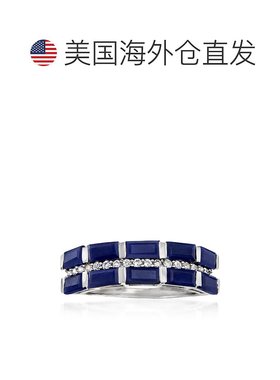 自营ross-simons 罗斯-西蒙斯蓝宝石和 . 925 纯银白色托帕石戒指