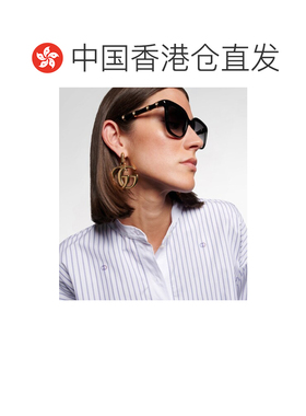 香港直邮Gucci 古驰 女士 竹节方框太阳眼镜 black黑色 舒适时尚