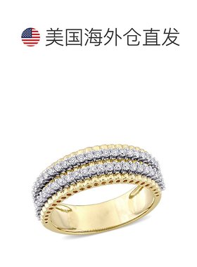 自营 Mimi & Max 1/2ct TDW 钻石双排永恒戒指（14k 双色金）- 白