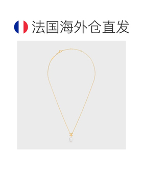 自营1h可退 欧洲直邮CELINE赛琳 女士棕色黄铜/树脂项链新款吊坠