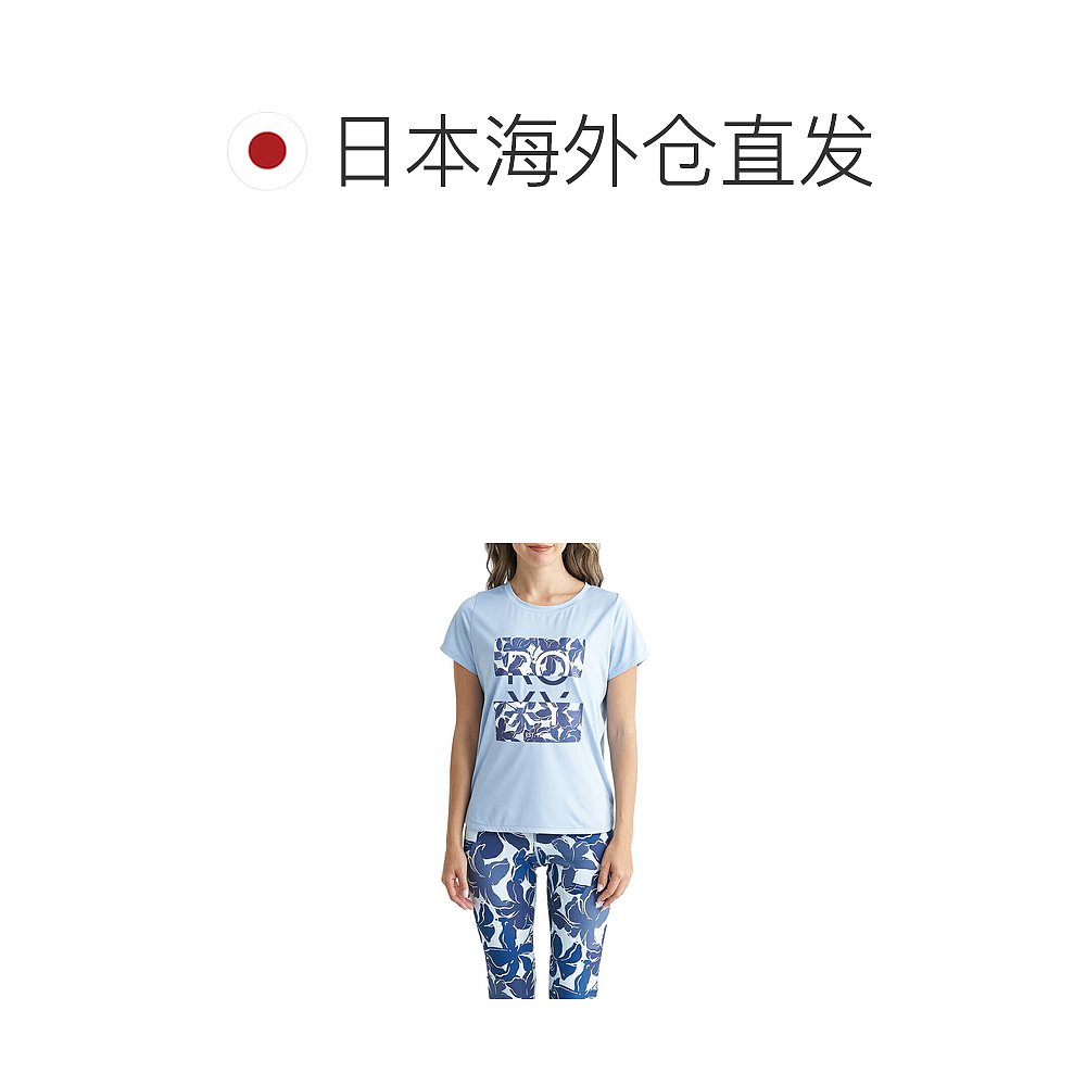 日本直邮ROXY SPIRITED TEE 精神T恤女速干防紫外线蓝色运动健身T - 图1