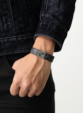 日本直邮 FENDI 芬迪手链 7AJ682 AFCB AP49 男士手镯双面 FF 金