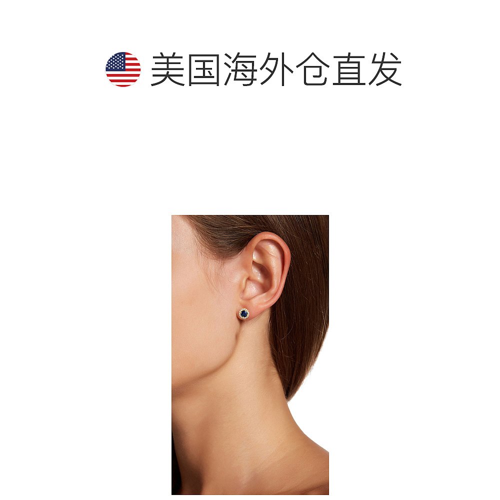 savvy cie jewels18K金纯银 1.78Gtw天然蓝色蓝宝石和白色锆石-图1