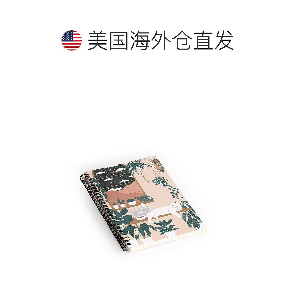 deny designsChloe Smart Print Cat With Plants Notebook Spira - 图1