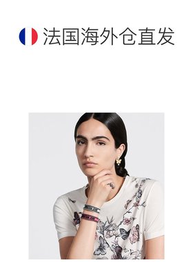 欧洲直邮Dior/迪奥 23新款 女士桃花粉色/白色刺绣手链套装手镯