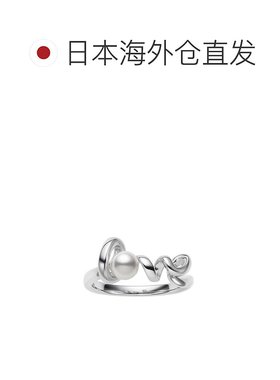 日潮跑腿MIKIMOTO御木本 波浪Akoya珍珠戒指 18K白金 11号 PR-152