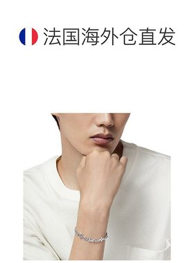 自营1h可退 LV/路易威登MNG ROW镂刻标识可调节手链银色男士配饰