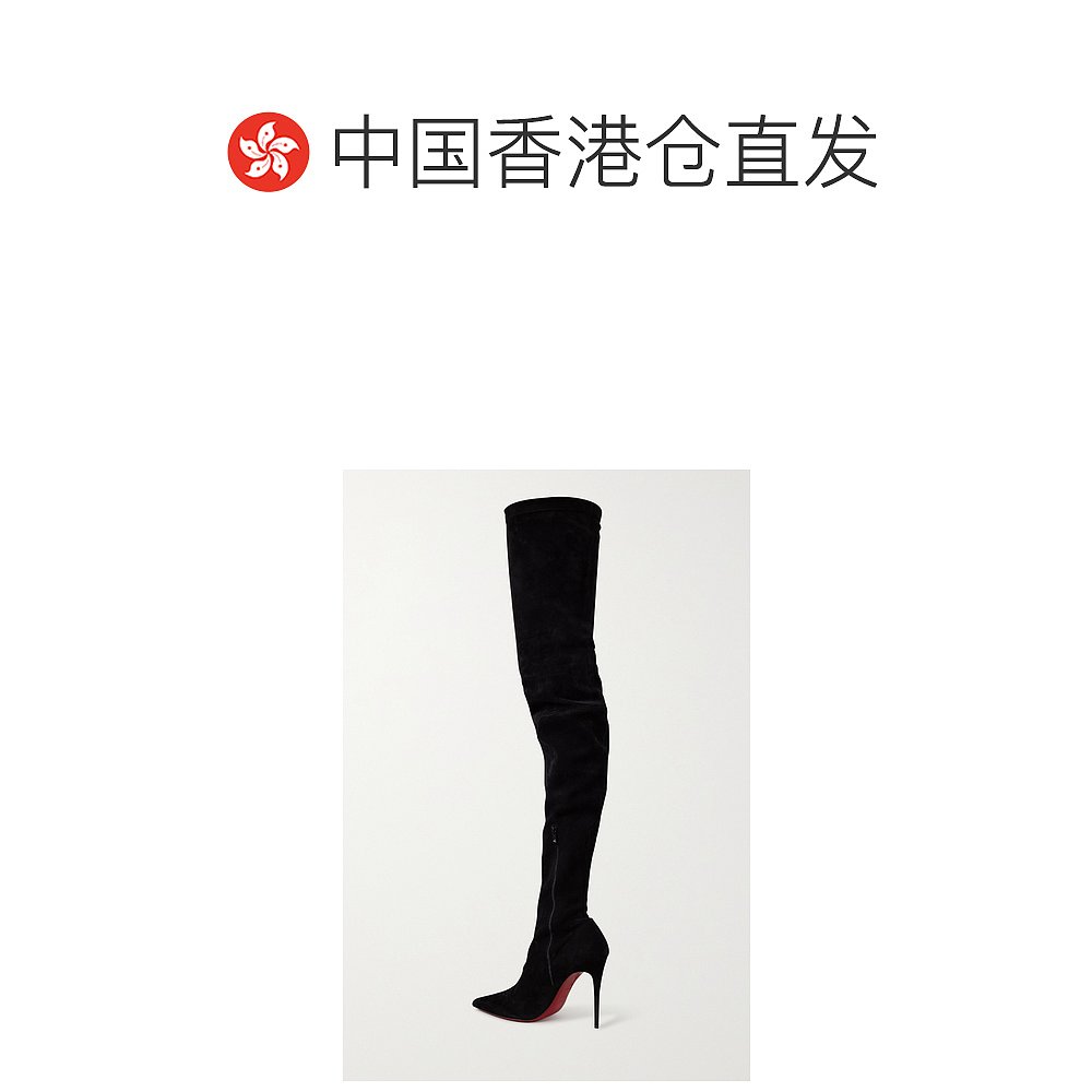 香港直邮潮奢 Christian Louboutin女士Kate Botta Alta弹力绒-图1