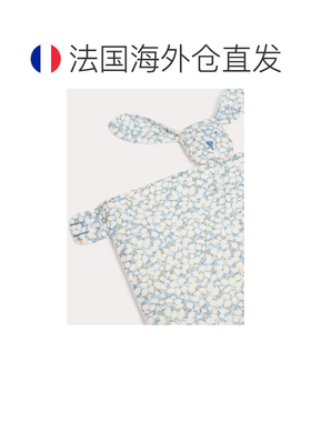 自营欧洲直邮Bonpoint小樱桃 婴儿蓝色/白色有机棉小兔子安抚巾