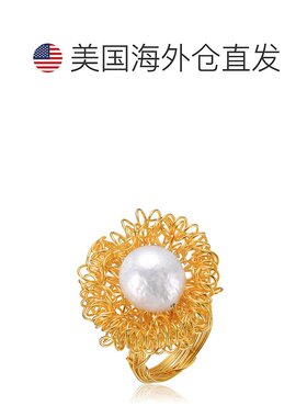 自营 geneviveSterling Silver 14k Gold Plated with 14mm Genui