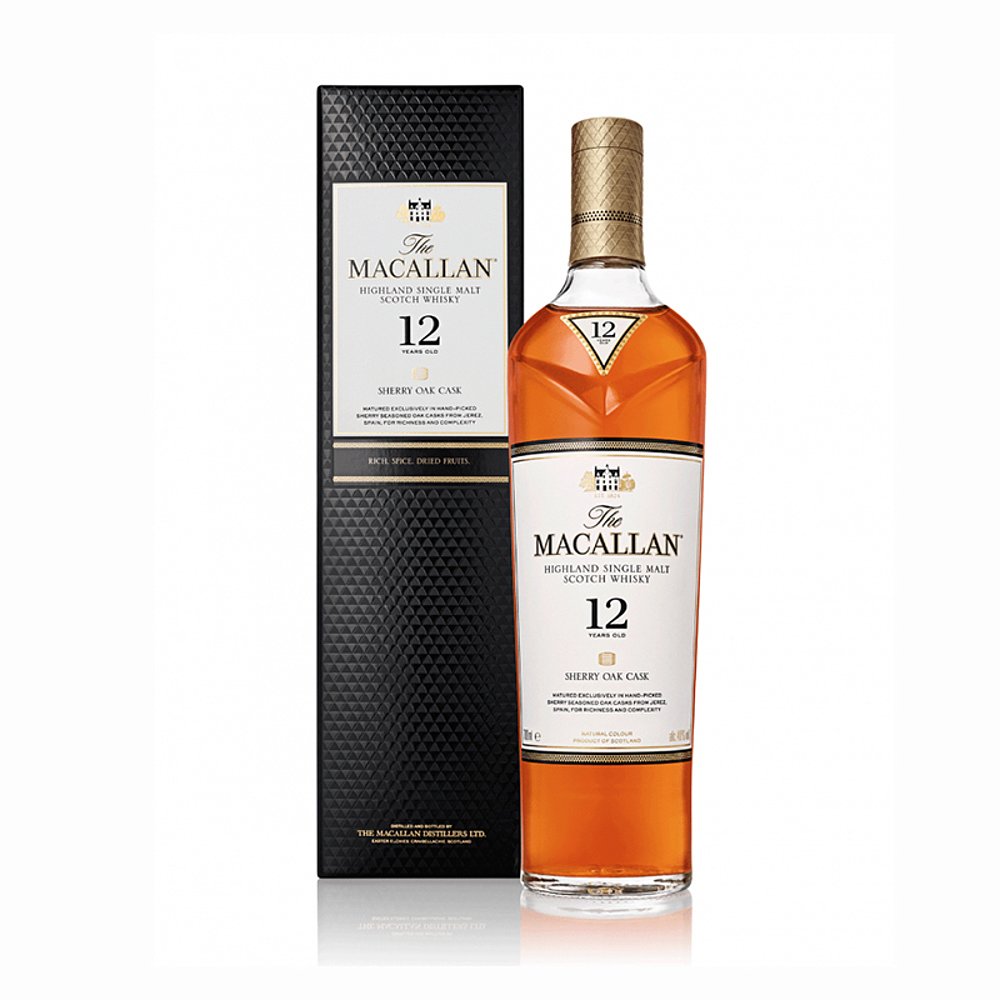 美国直邮macallan麦卡伦12年苏格兰威士忌43%Vo1麦芽雪莉桶750ml-图0