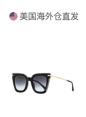 自营 Jimmy Choo 女士方形太阳镜 Ciara /G FP39O 黑色/豹纹 52