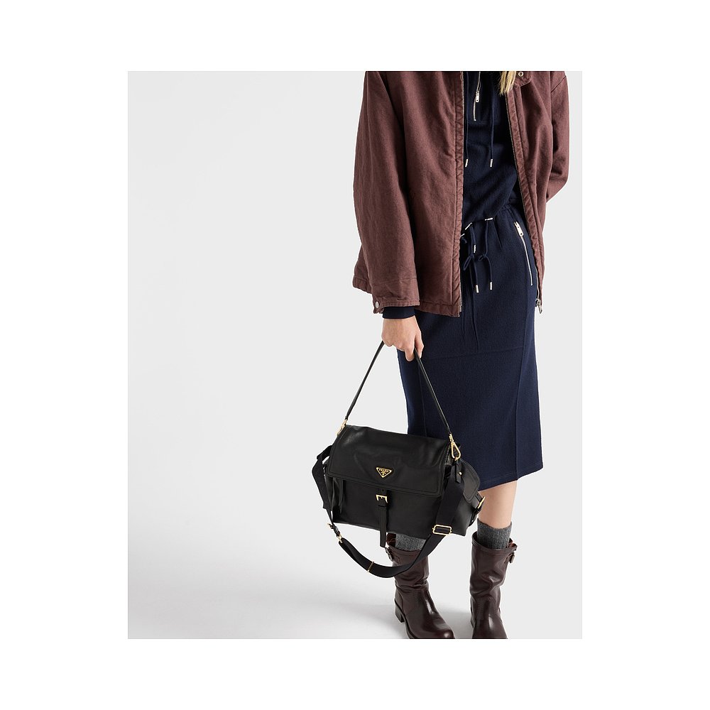 欧洲直邮PRADA(中国)大号 Prada Explore 纳帕皮翻盖单肩包 - 图0
