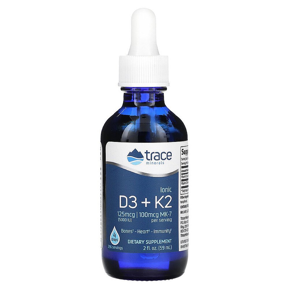 香港直发Trace Minerals ®离子型D3+K2增强心脏健康营养59ml - 图2