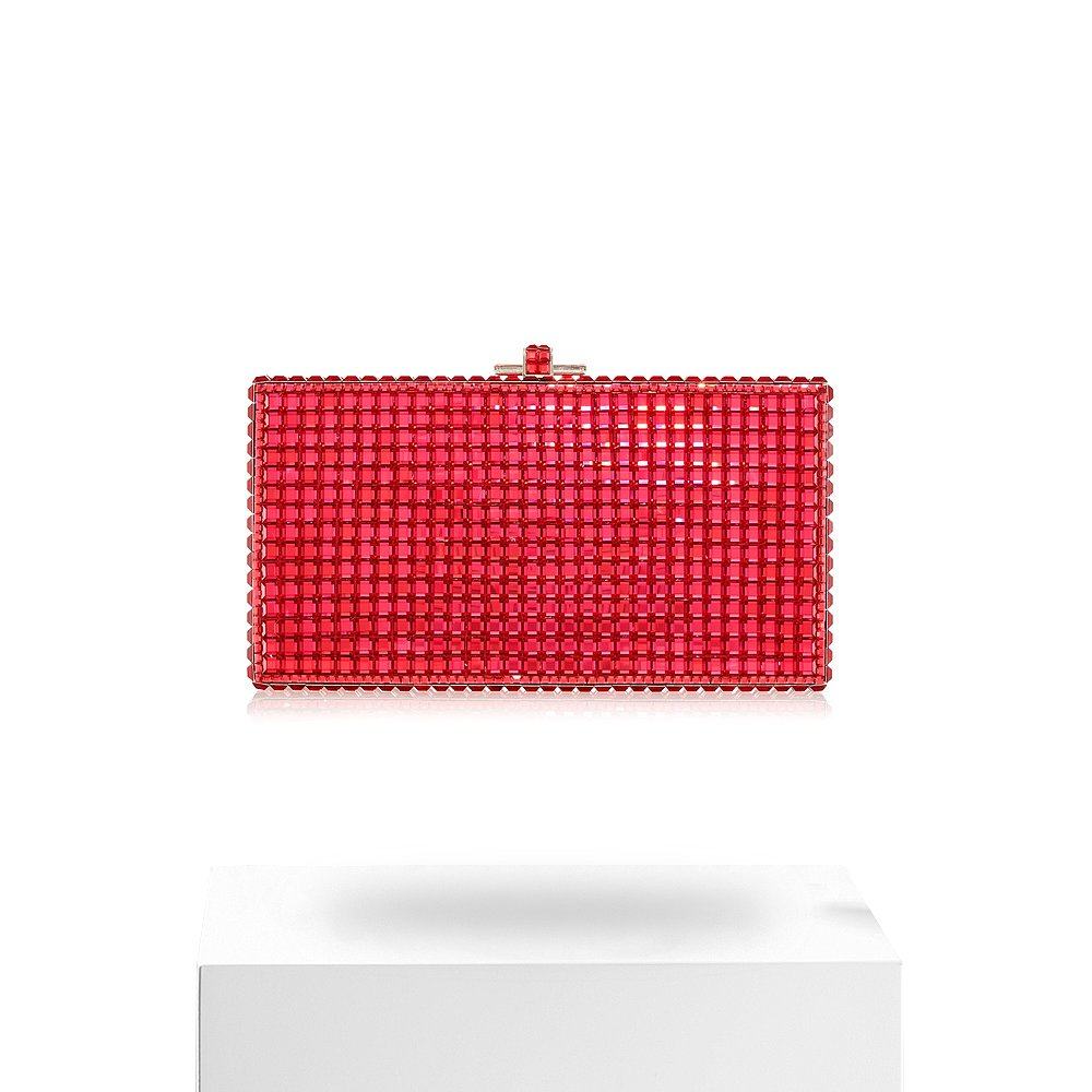 自营judith leiber couture袖矩形-银猩红色 美国奥莱直发手拿包 - 图3