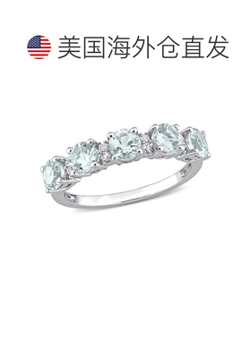 自营925 纯银 Mimi & Max 1 3/8 克拉 TGW 海蓝宝石和白色托帕石