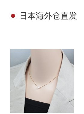 日本直邮6.5 毫米日本Akoya Pearl贯穿吊坠小珍珠18K 金简约款