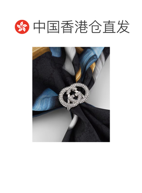 1h可退 香港直邮Gucci 水晶交错G形方环戒指 8548843HBHE